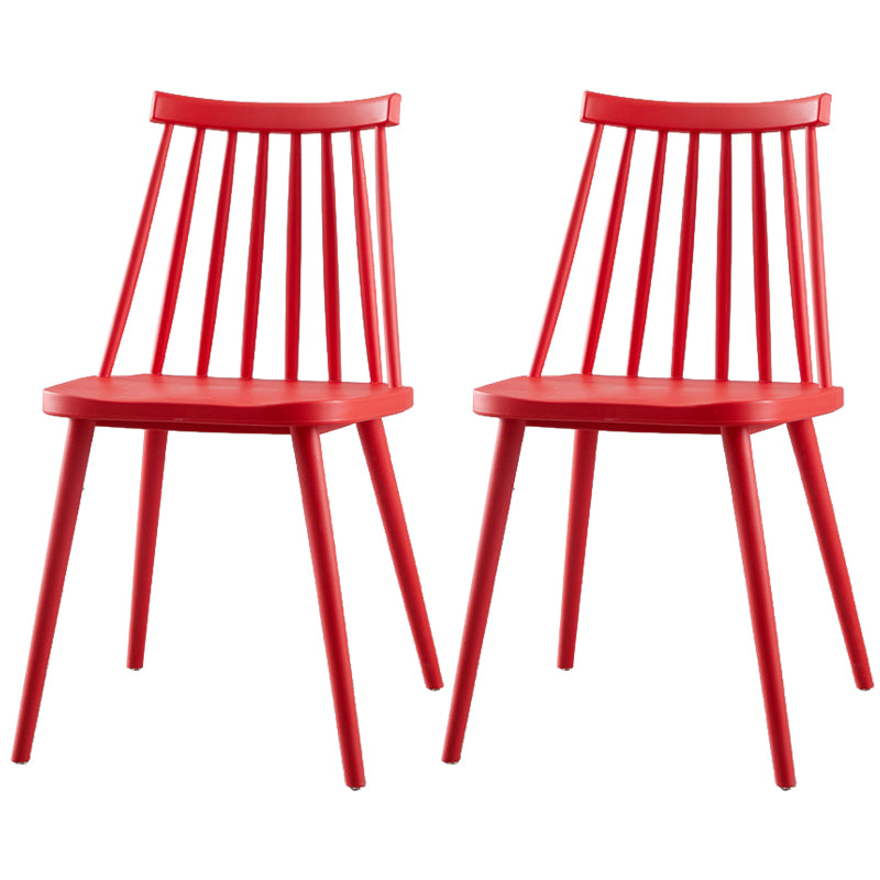 Chaise de salle à manger en plastique contemporain slat dossier arrière sans bras sans cuisine