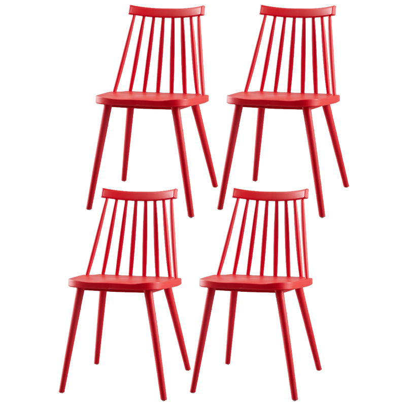 Chaise de salle à manger en plastique contemporain slat dossier arrière sans bras sans cuisine