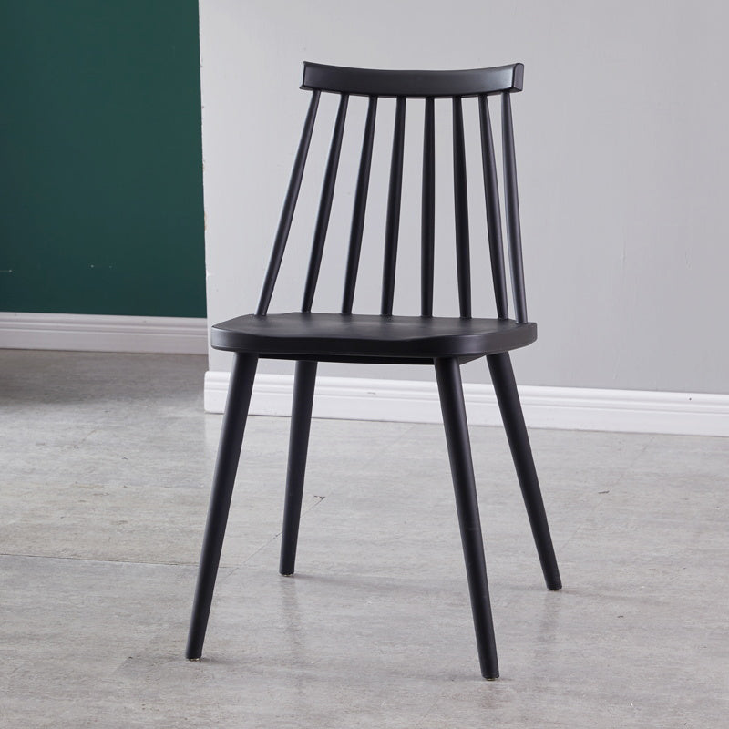 Chaise de salle à manger en plastique contemporain slat dossier arrière sans bras sans cuisine
