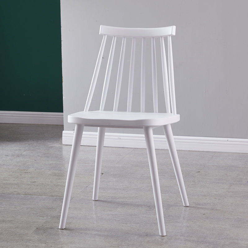 Chaise de salle à manger en plastique contemporain slat dossier arrière sans bras sans cuisine