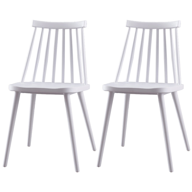 Chaise de salle à manger en plastique contemporain slat dossier arrière sans bras sans cuisine