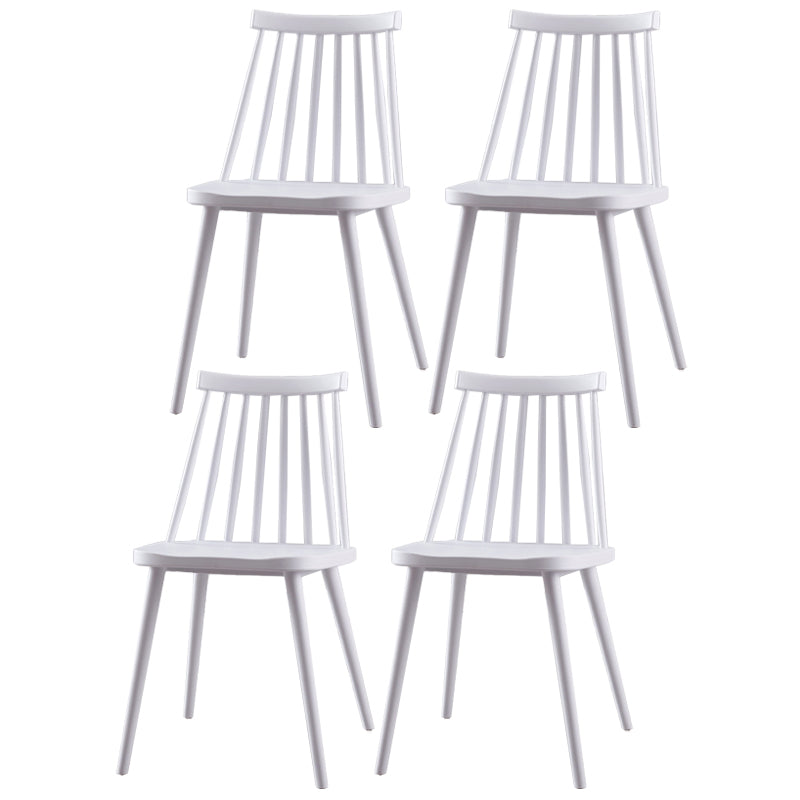 Chaise de salle à manger en plastique contemporain slat dossier arrière sans bras sans cuisine