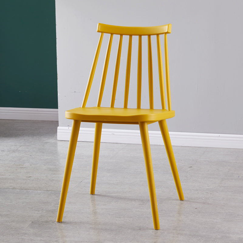 Chaise de salle à manger en plastique contemporain slat dossier arrière sans bras sans cuisine