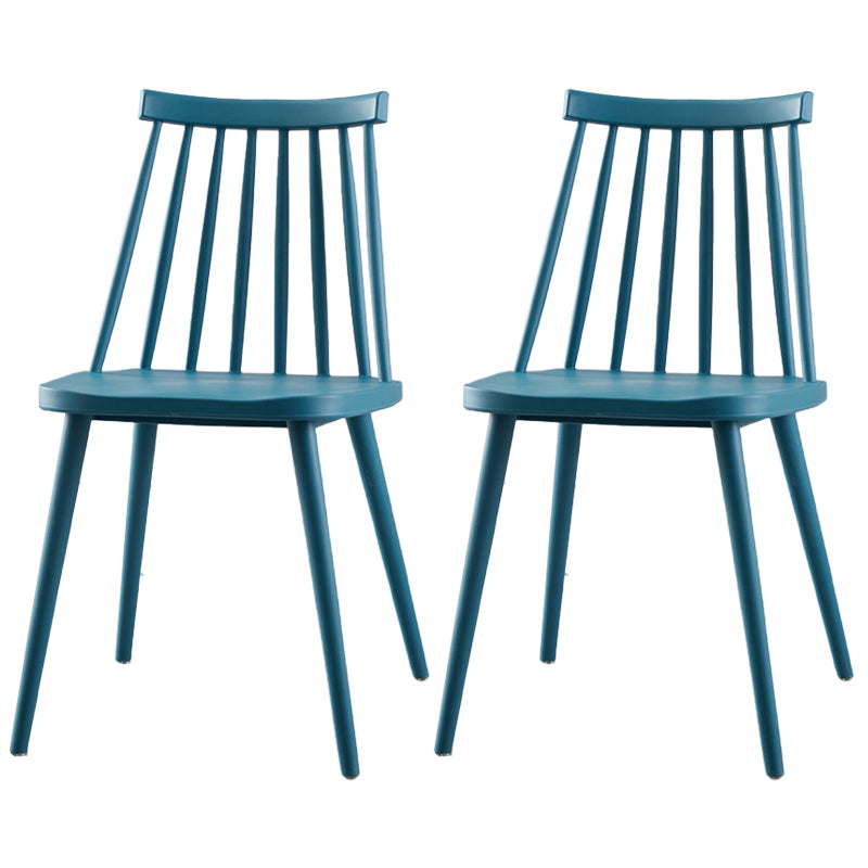 Chaise de salle à manger en plastique contemporain slat dossier arrière sans bras sans cuisine