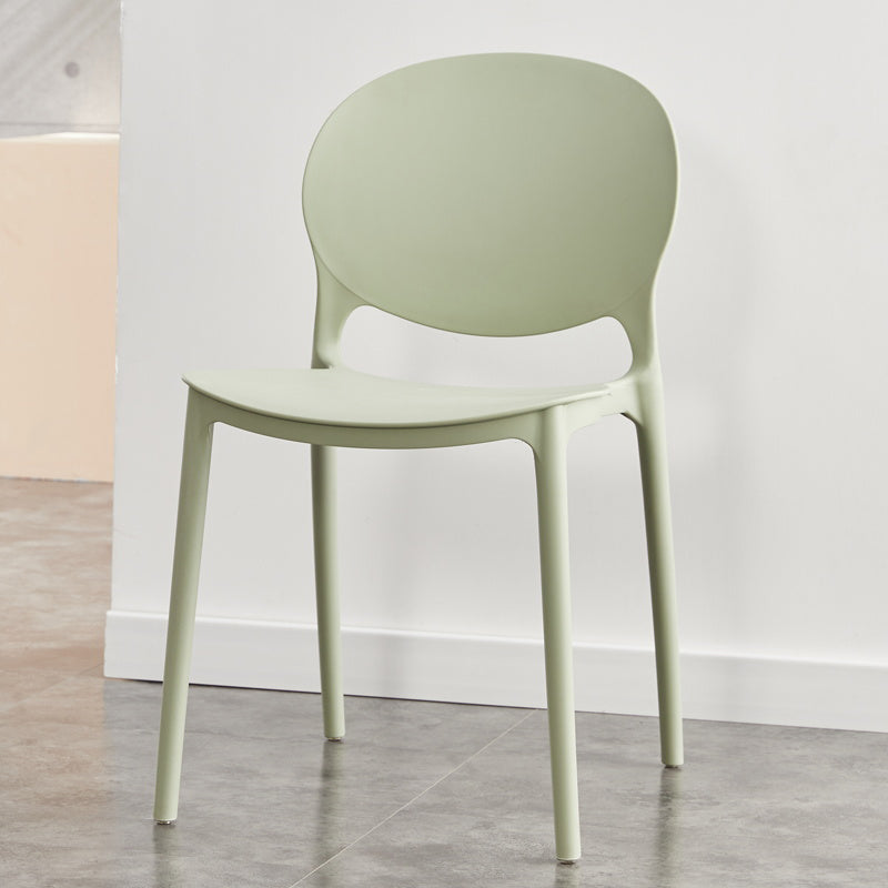Chaise de salle à manger en plastique contemporain Open Dining Dining Side Ammless Chaise pour cuisine