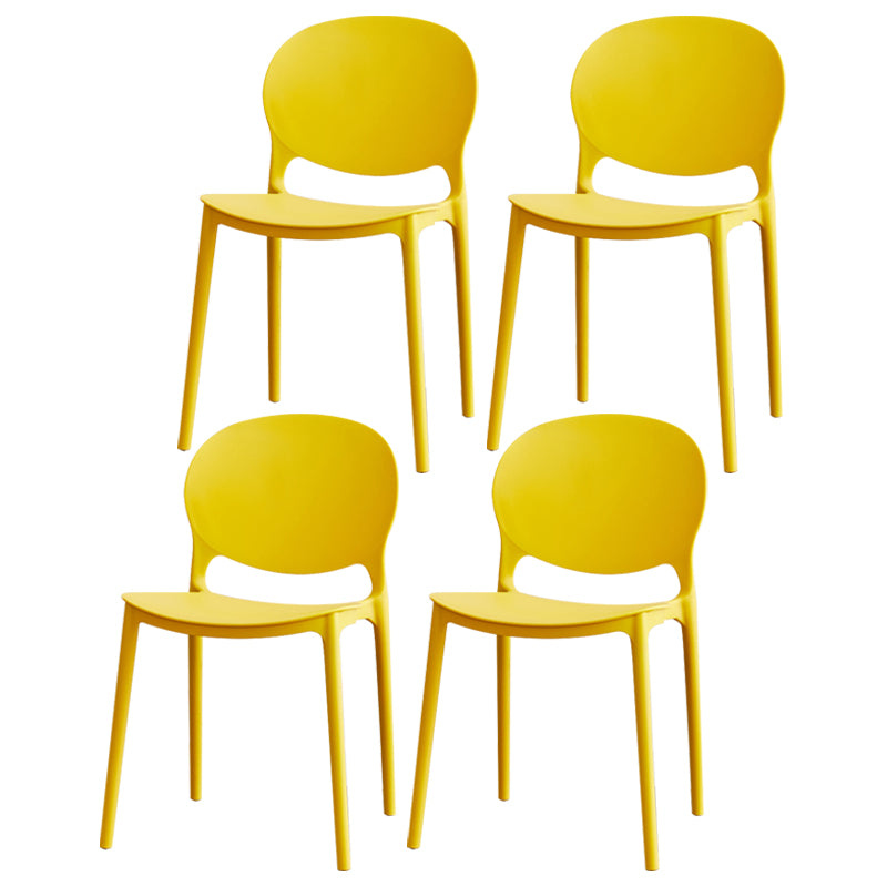 Chaise de salle à manger en plastique contemporain Open Dining Dining Side Ammless Chaise pour cuisine