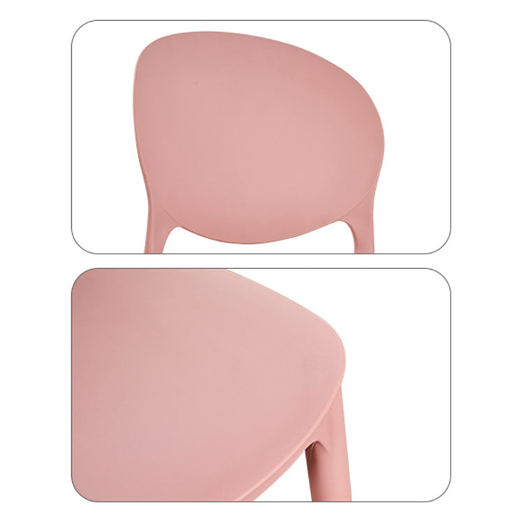 Chaise de salle à manger en plastique contemporain Open Dining Dining Side Ammless Chaise pour cuisine