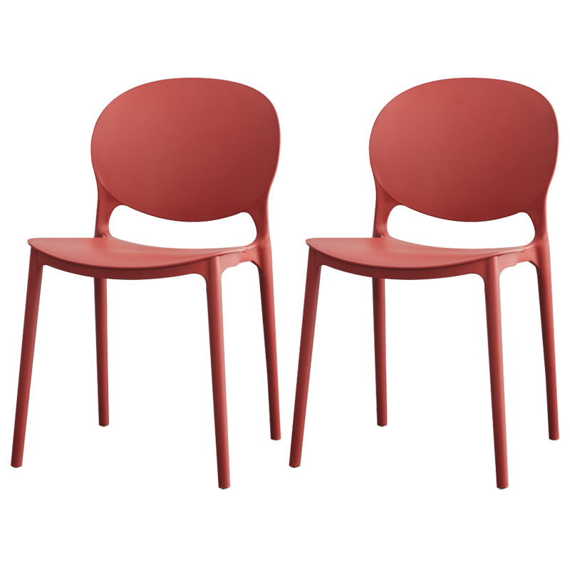 Chaise de salle à manger en plastique contemporain Open Dining Dining Side Ammless Chaise pour cuisine