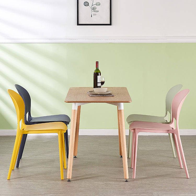 Chaise de salle à manger en plastique contemporain Open Dining Dining Side Ammless Chaise pour cuisine