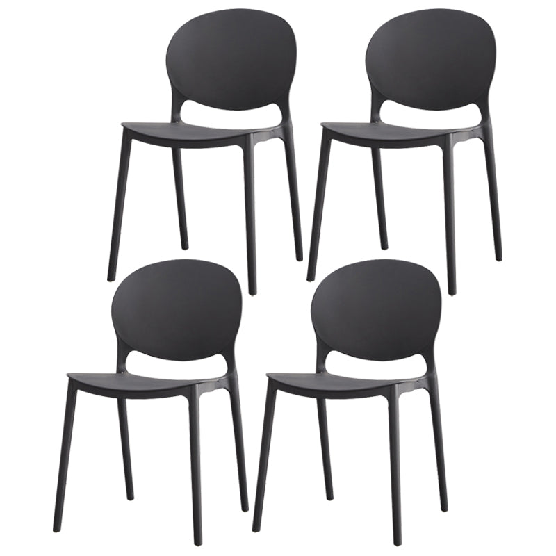 Chaise de salle à manger en plastique contemporain Open Dining Dining Side Ammless Chaise pour cuisine
