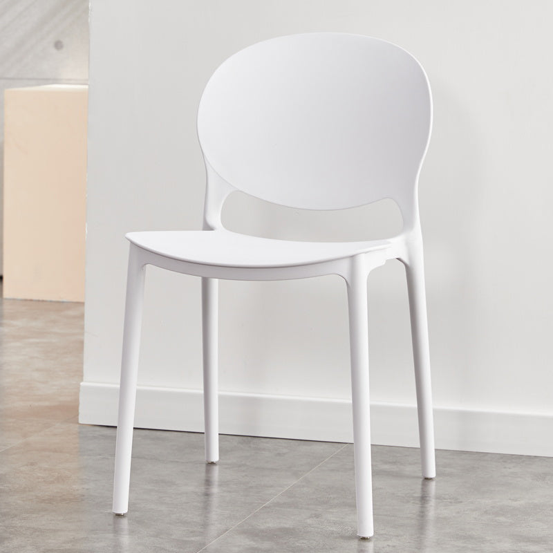 Chaise de salle à manger en plastique contemporain Open Dining Dining Side Ammless Chaise pour cuisine