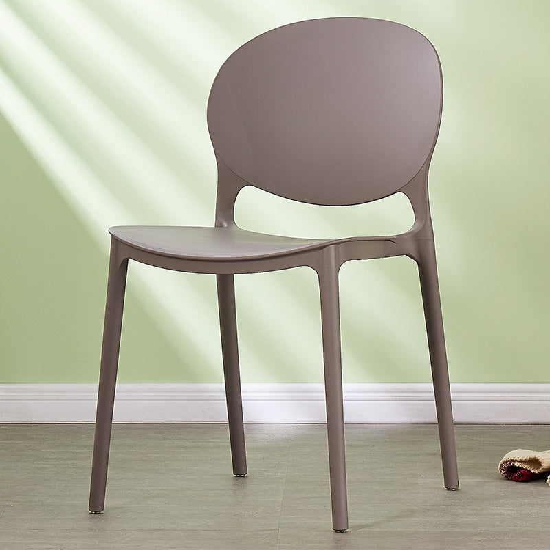Chaise de salle à manger en plastique contemporain Open Dining Dining Side Ammless Chaise pour cuisine