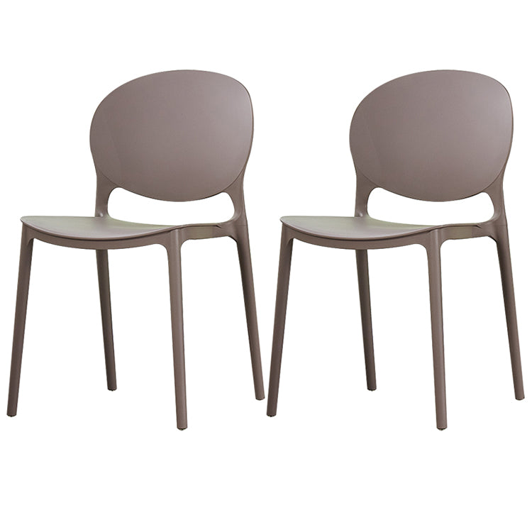 Chaise de salle à manger en plastique contemporain Open Dining Dining Side Ammless Chaise pour cuisine
