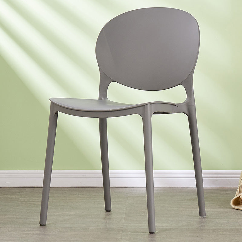 Chaise de salle à manger en plastique contemporain Open Dining Dining Side Ammless Chaise pour cuisine