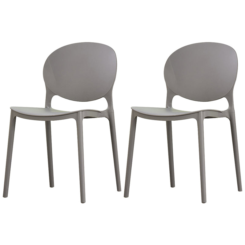 Chaise de salle à manger en plastique contemporain Open Dining Dining Side Ammless Chaise pour cuisine