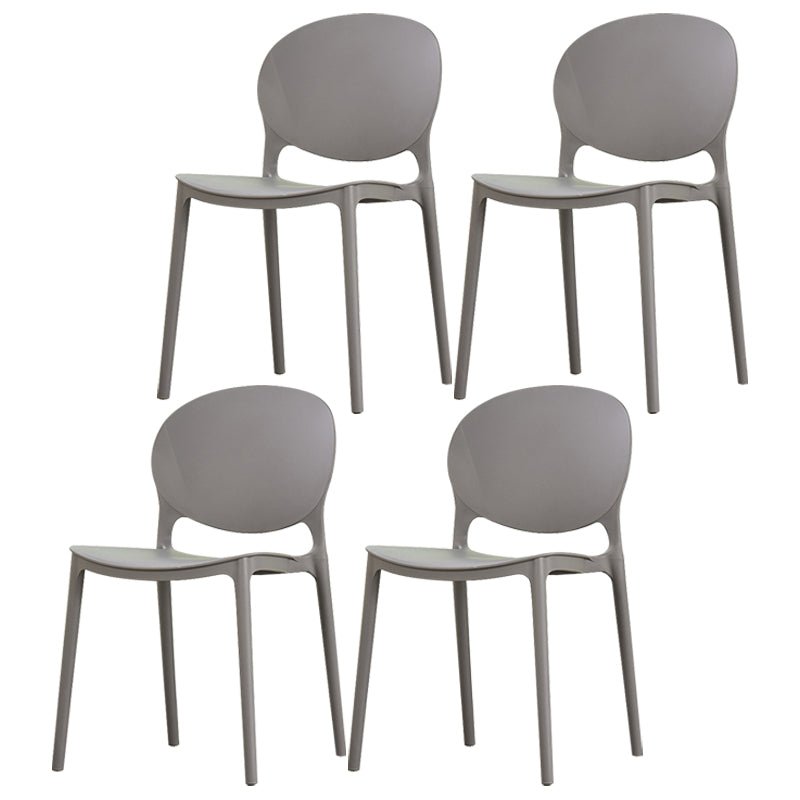 Chaise de salle à manger en plastique contemporain Open Dining Dining Side Ammless Chaise pour cuisine