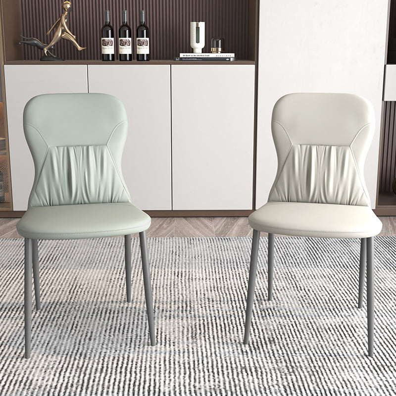 Contemporary Metal Dining Room Chairs PU Leather Dining Chairs for Home Use