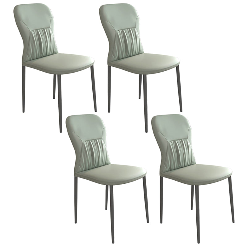 Contemporary Metal Dining Room Chairs PU Leather Dining Chairs for Home Use