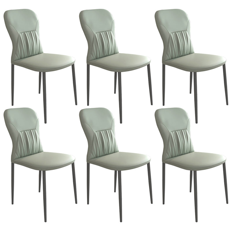 Contemporary Metal Dining Room Chairs PU Leather Dining Chairs for Home Use