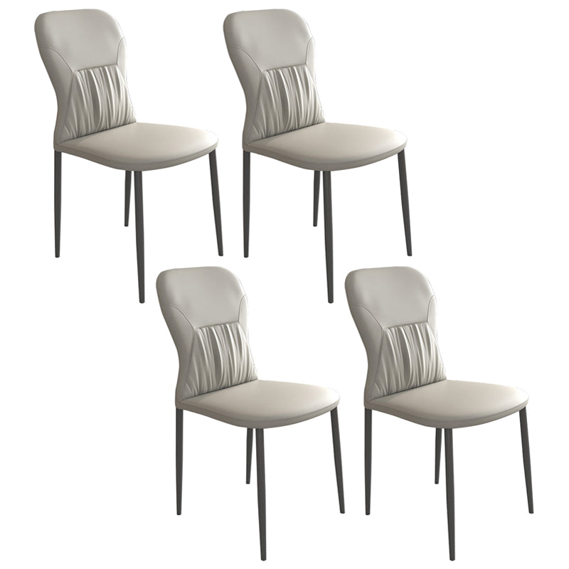 Contemporary Metal Dining Room Chairs PU Leather Dining Chairs for Home Use