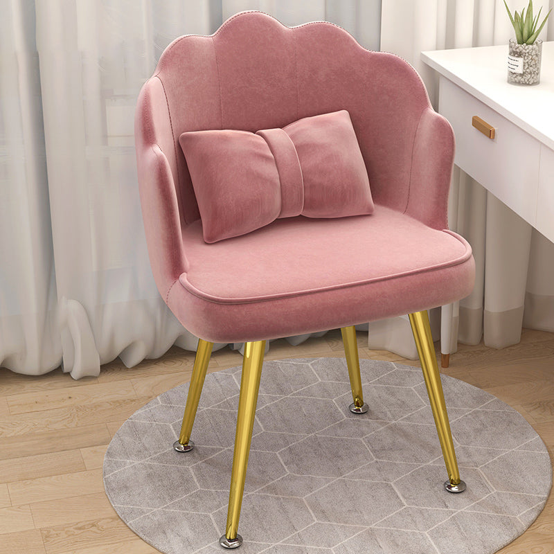 Modern Dining Side Chair with Metal Legs Solid Back Armchair for Home Use