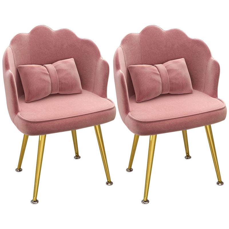 Modern Dining Side Chair with Metal Legs Solid Back Armchair for Home Use