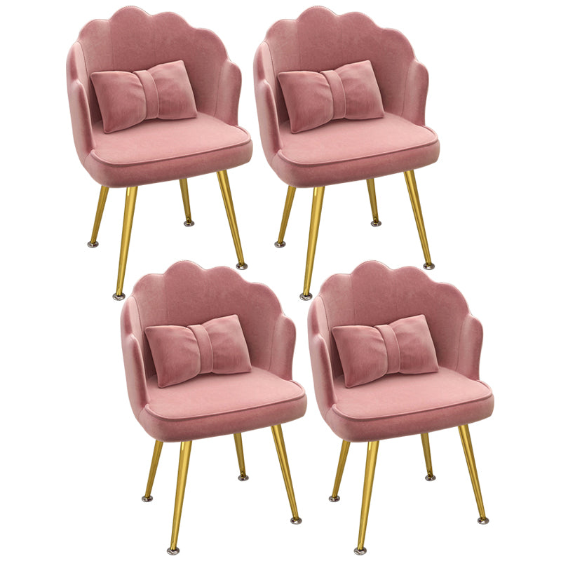 Modern Dining Side Chair with Metal Legs Solid Back Armchair for Home Use