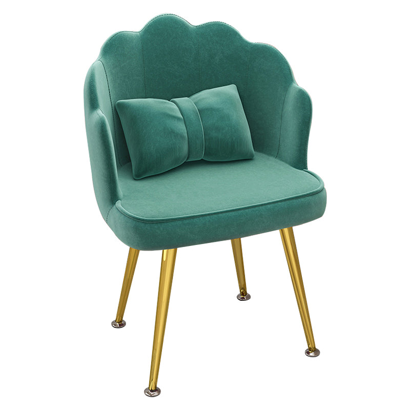 Modern Dining Side Chair with Metal Legs Solid Back Armchair for Home Use