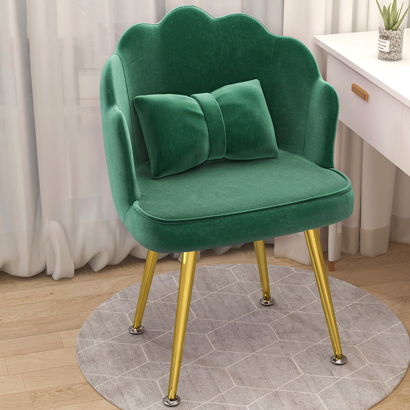 Modern Dining Side Chair with Metal Legs Solid Back Armchair for Home Use