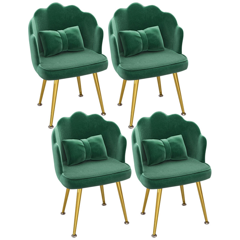 Modern Dining Side Chair with Metal Legs Solid Back Armchair for Home Use