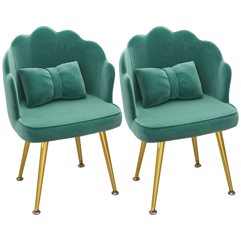 Modern Dining Side Chair with Metal Legs Solid Back Armchair for Home Use