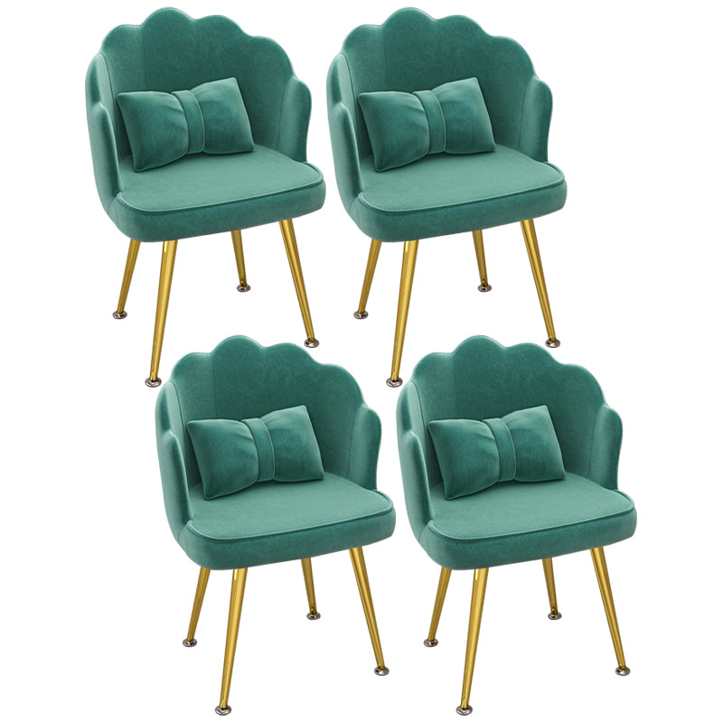 Modern Dining Side Chair with Metal Legs Solid Back Armchair for Home Use
