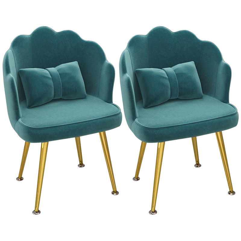 Modern Dining Side Chair with Metal Legs Solid Back Armchair for Home Use