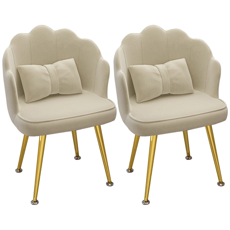 Modern Dining Side Chair with Metal Legs Solid Back Armchair for Home Use