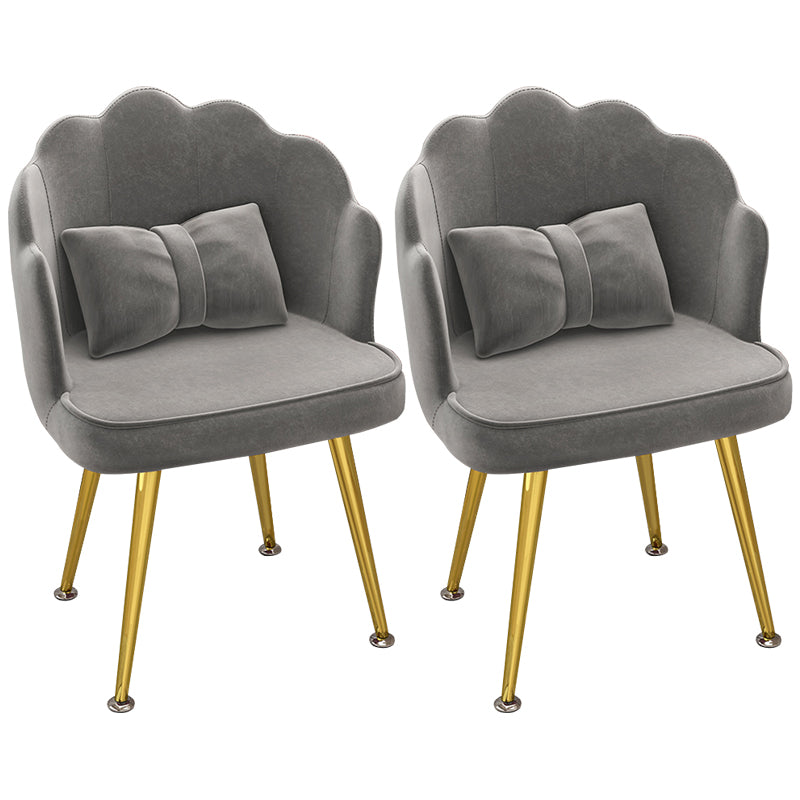Modern Dining Side Chair with Metal Legs Solid Back Armchair for Home Use