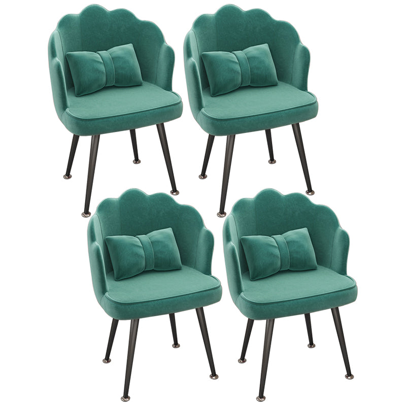 Modern Dining Side Chair with Metal Legs Solid Back Armchair for Home Use