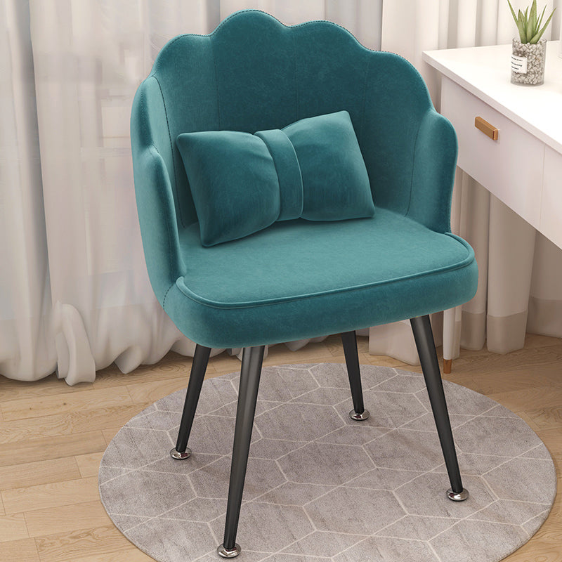 Modern Dining Side Chair with Metal Legs Solid Back Armchair for Home Use