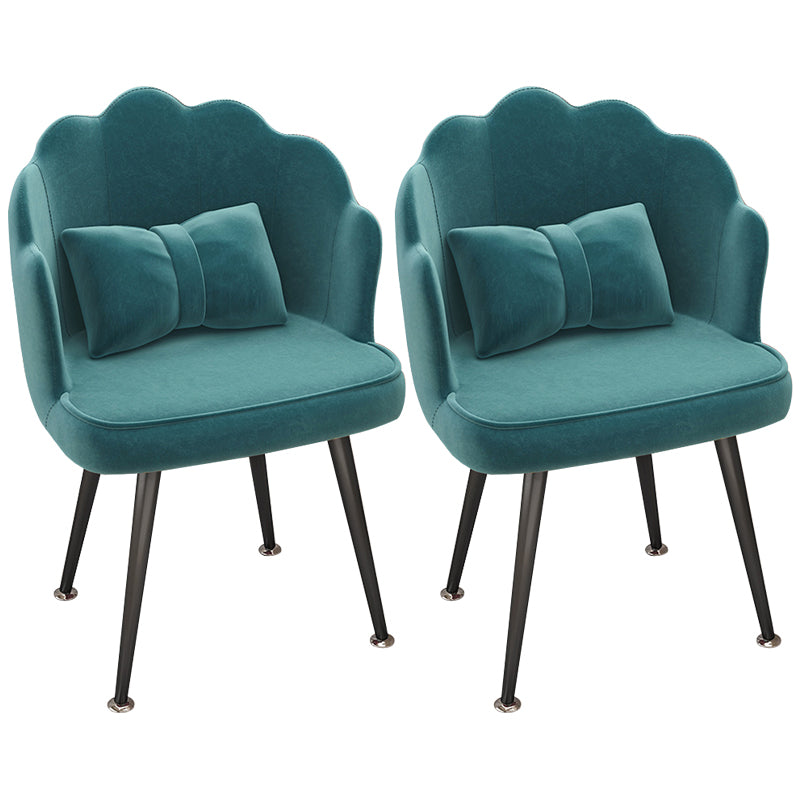 Modern Dining Side Chair with Metal Legs Solid Back Armchair for Home Use