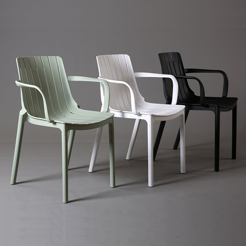 Modern Plastic Dining Armless Chair Open Back Dining Side Chair for Kitchen