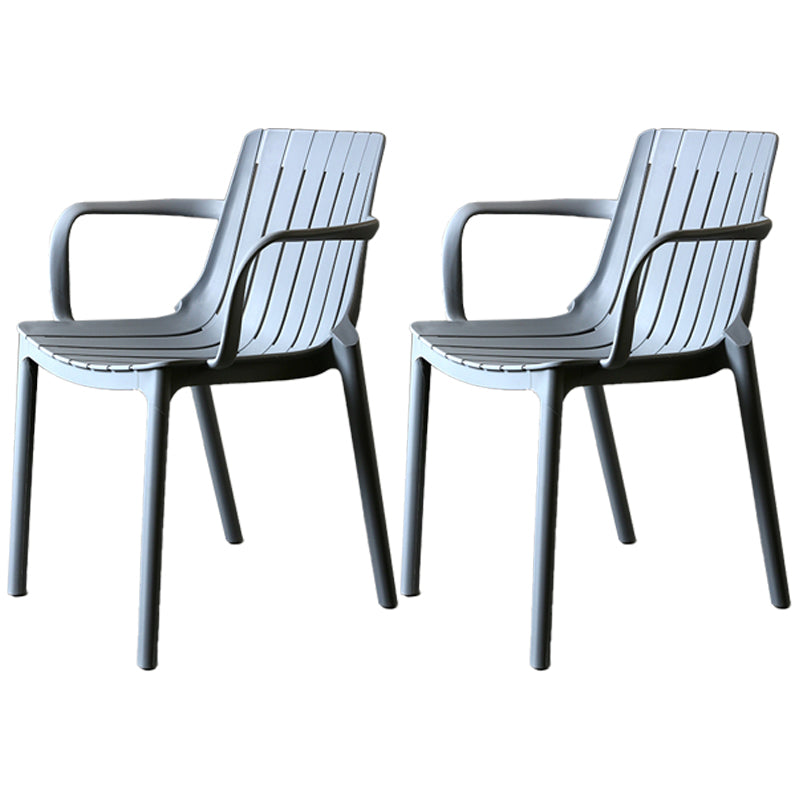 Modern Plastic Dining Armless Chair Open Back Dining Side Chair for Kitchen