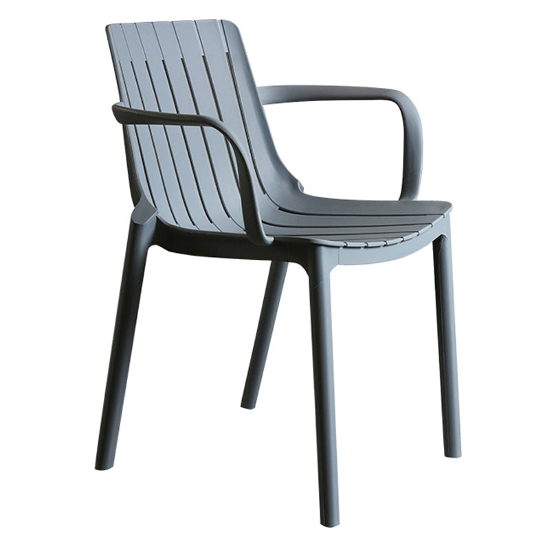 Modern Plastic Dining Armless Chair Open Back Dining Side Chair for Kitchen