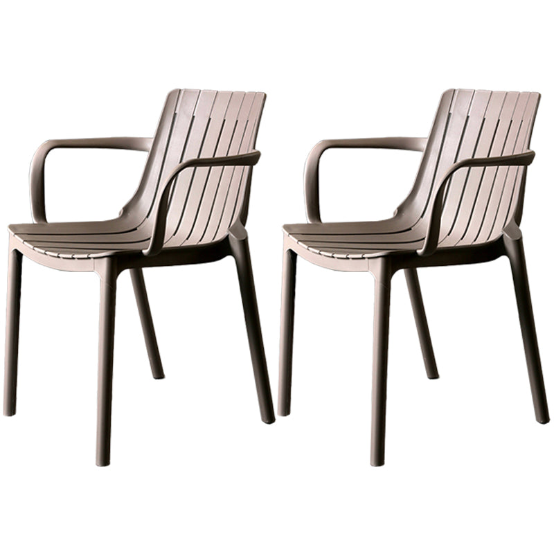 Modern Plastic Dining Armless Chair Open Back Dining Side Chair for Kitchen