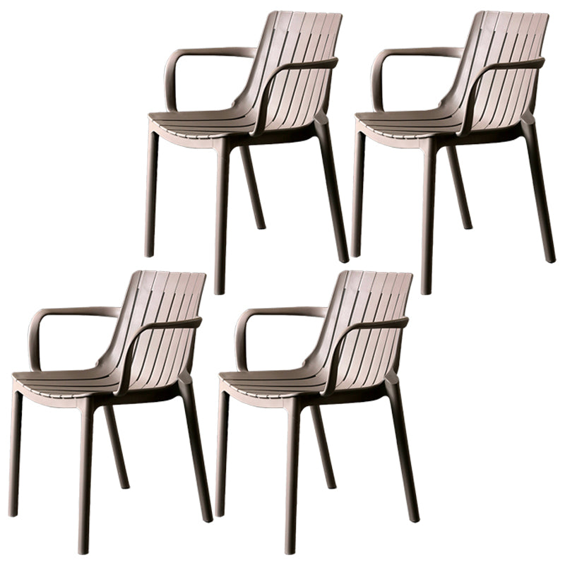 Modern Plastic Dining Armless Chair Open Back Dining Side Chair for Kitchen