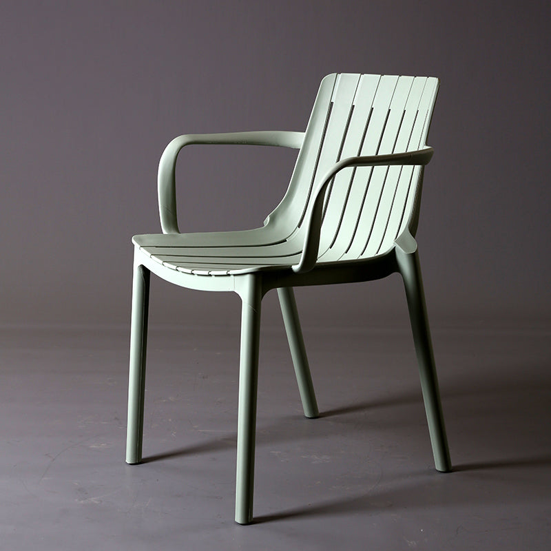 Chaise de salle à manger en plastique moderne sans bras, chaise latérale de salle à manger à dossier ouvert pour la cuisine