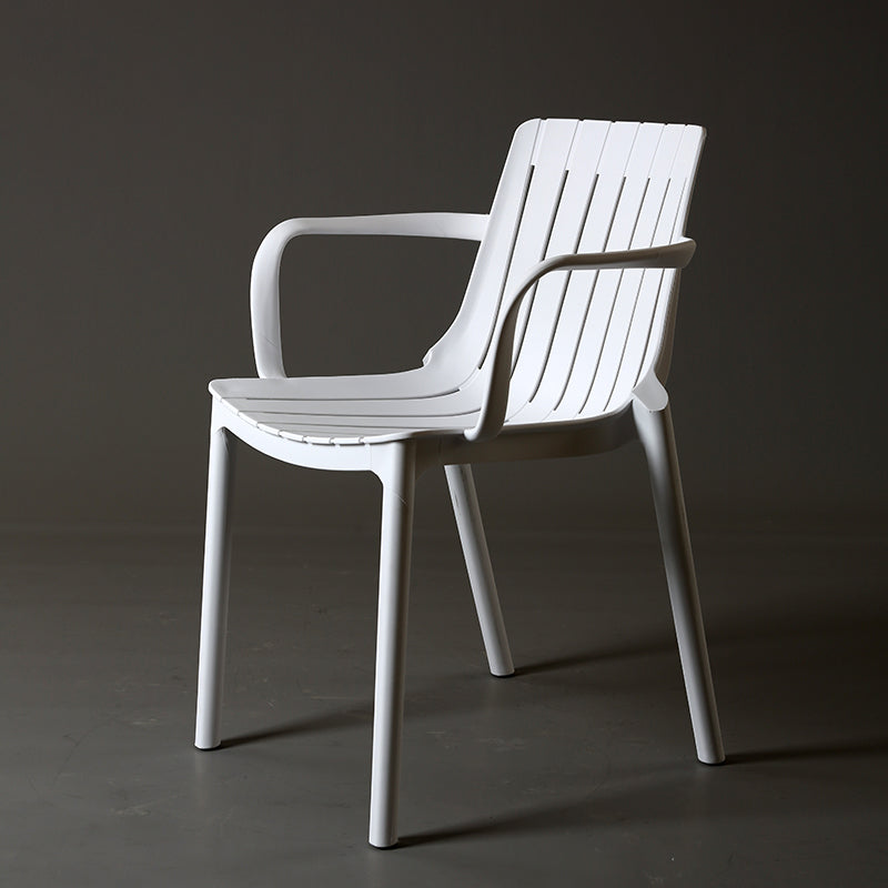 Modern Plastic Dining Armless Chair Open Back Dining Side Chair for Kitchen