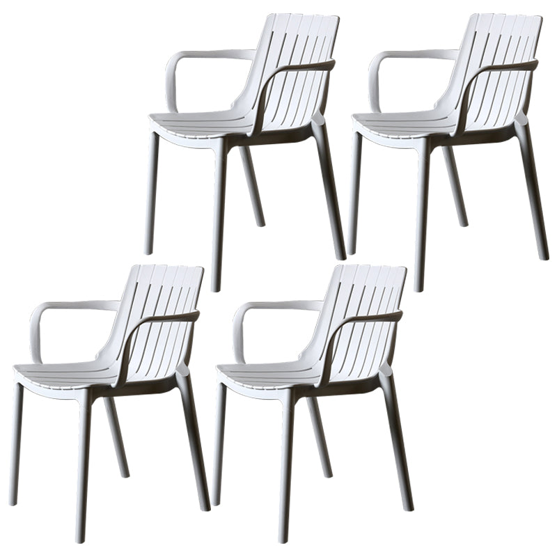 Modern Plastic Dining Armless Chair Open Back Dining Side Chair for Kitchen