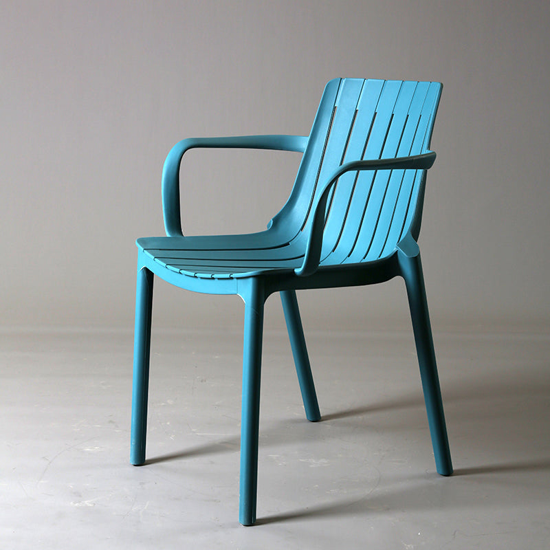 Chaise de salle à manger en plastique moderne sans bras, chaise latérale de salle à manger à dossier ouvert pour la cuisine