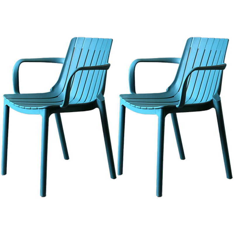 Modern Plastic Dining Armless Chair Open Back Dining Side Chair for Kitchen