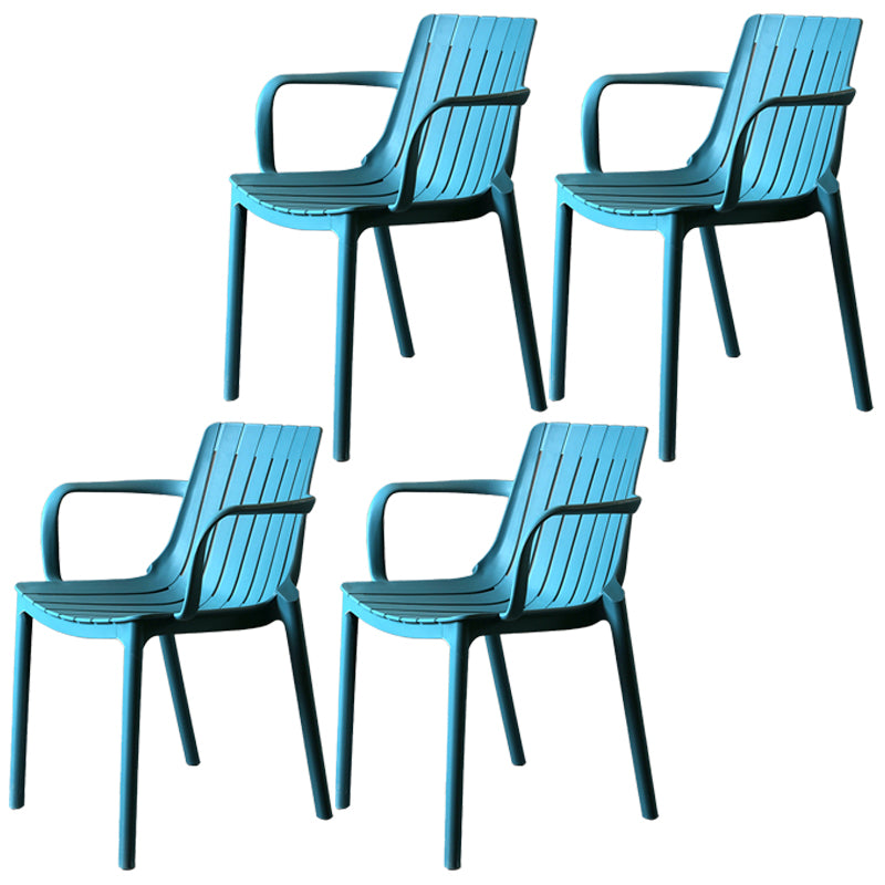 Modern Plastic Dining Armless Chair Open Back Dining Side Chair for Kitchen