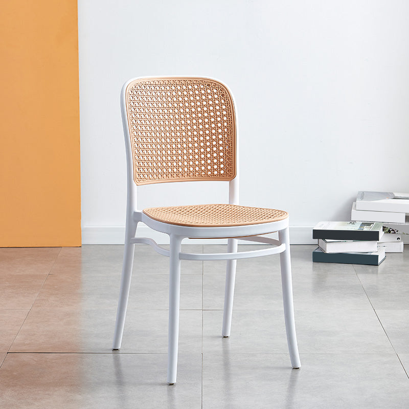 Chaises de salle à manger en osier de style tropical, chaise latérale de salle à manger à dossier ouvert pour la cuisine